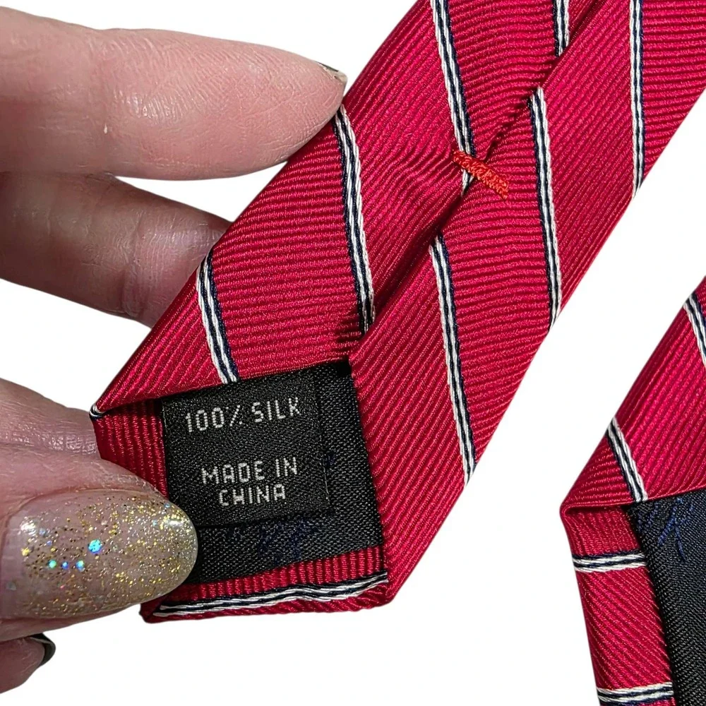 JOS. A. BANK Executive Collection Red Striped Silk Necktie‎ Mens Fashion New